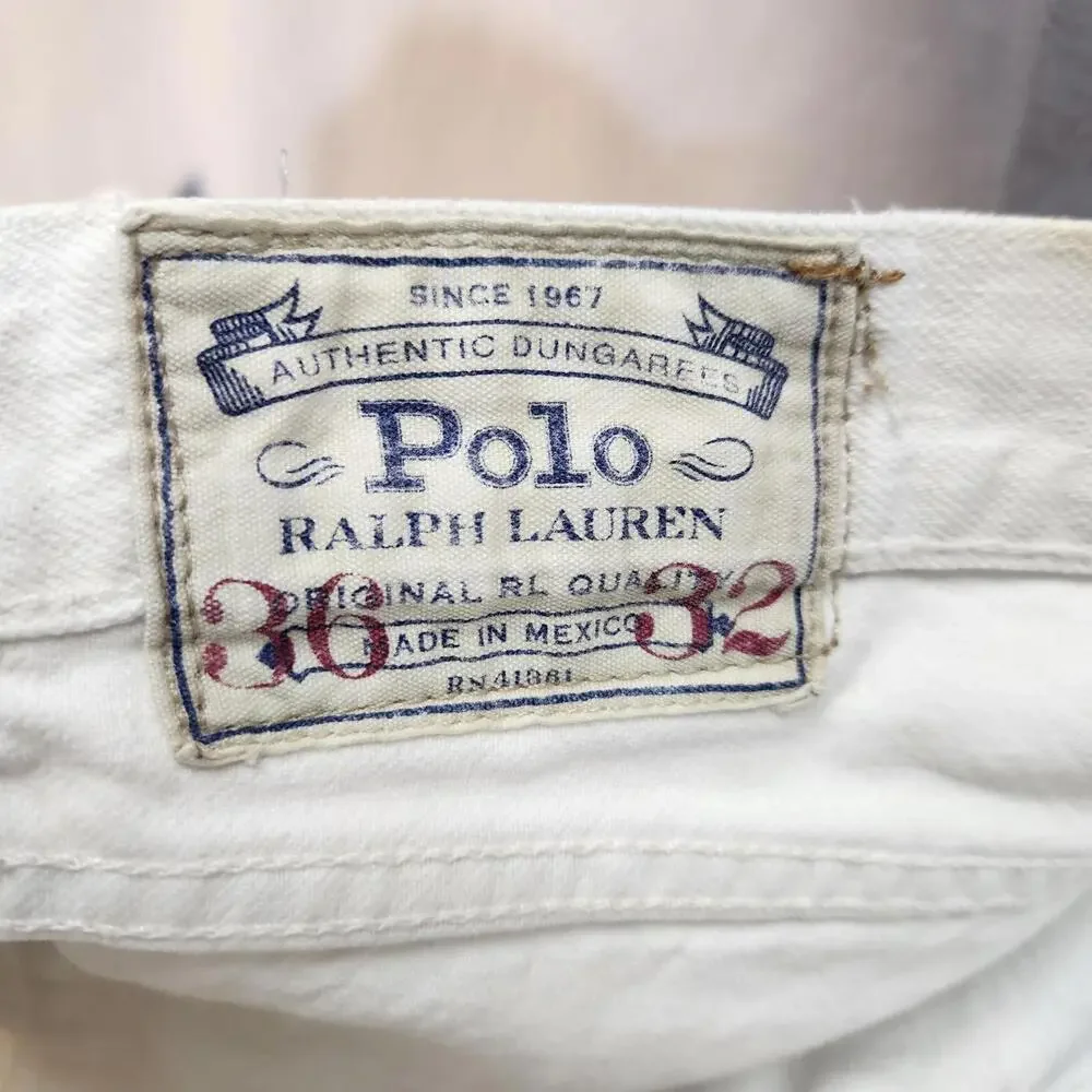 Polo‎ Varick Slim Straight White Jeans Size 36x32